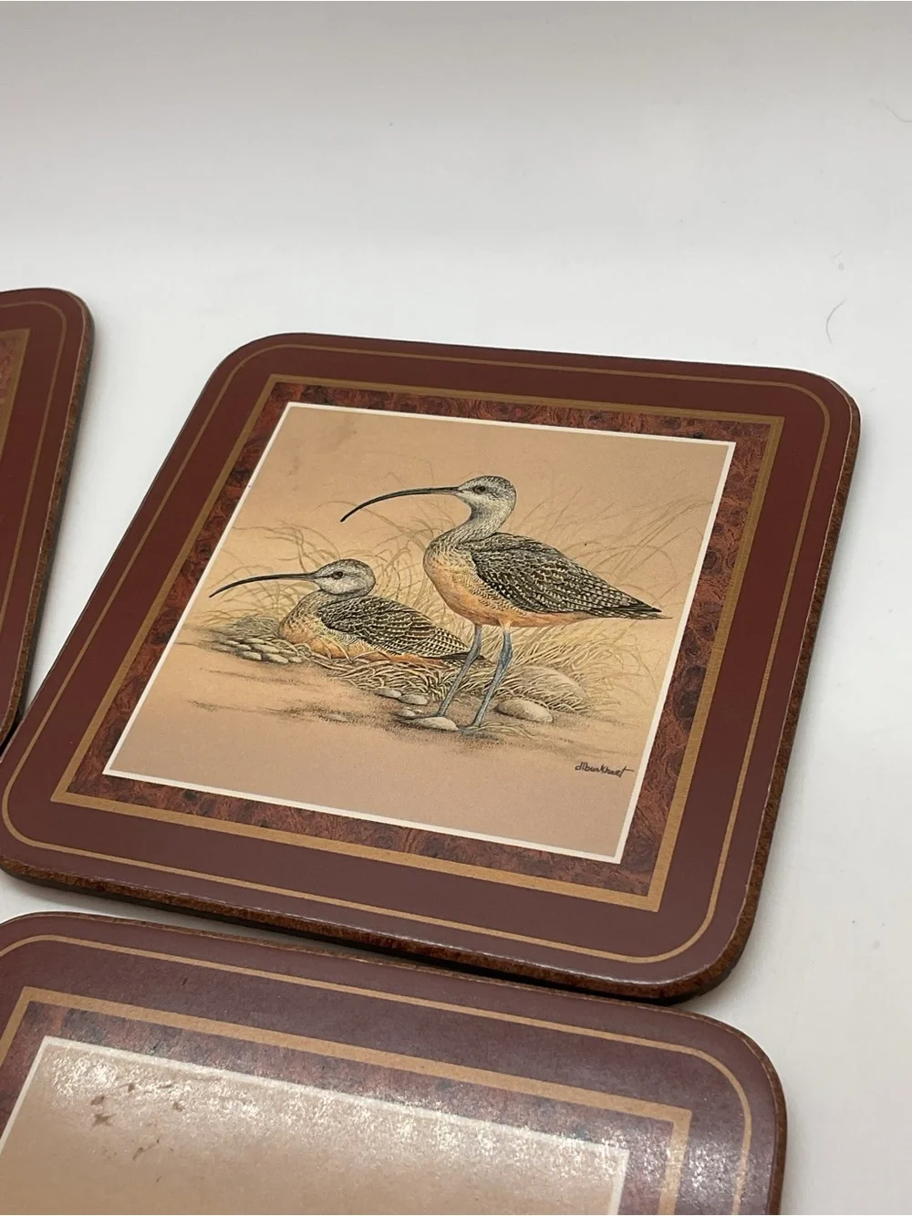 Pimpernel Brown and Tan Bird Coasters Set of 4